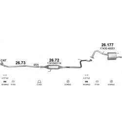SILENCIEUX AVANT YARIS 1,0